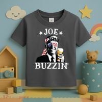 Joe Buzzin Patriotic July 4th Drinking President Joe Biden Toddler T-Shirt thumb 3