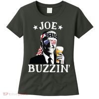 Joe Buzzin Patriotic July 4th Drinking President Joe Biden Women's T-Shirt thumb 0