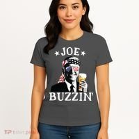 Joe Buzzin Patriotic July 4th Drinking President Joe Biden Women's T-Shirt thumb 4