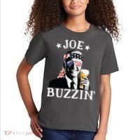 Joe Buzzin Patriotic July 4th Drinking President Joe Biden Kids T-Shirt thumb 2