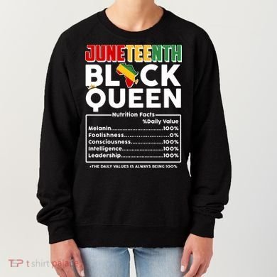 Juneteenth Black Queen Nutritional Facts Women's Sweatshirt