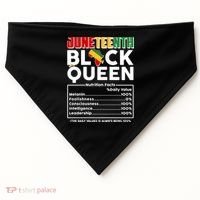 Juneteenth Black Queen Nutritional Facts USA-Made Doggie Bandana thumb 0