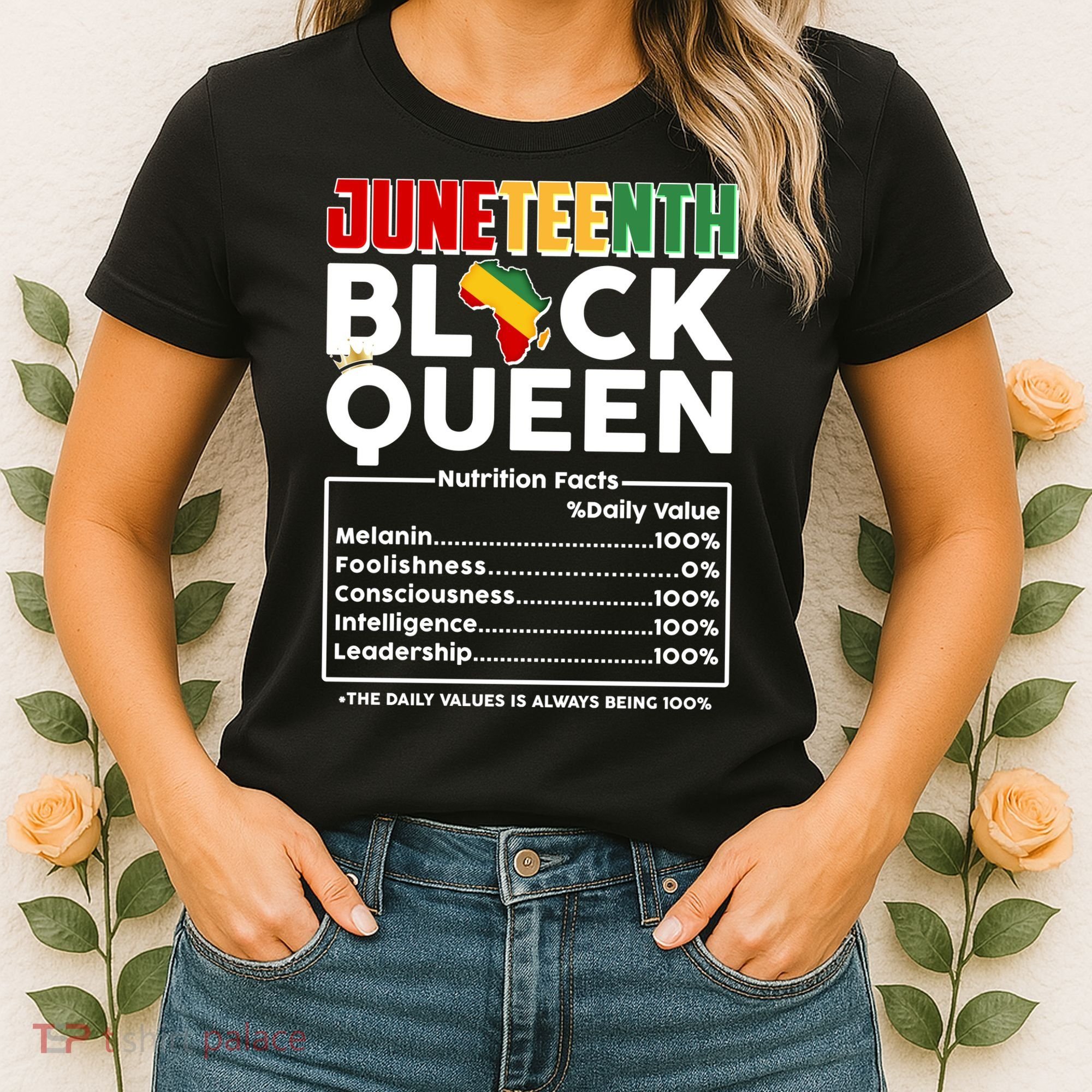 Juneteenth Black Queen Nutritional Facts Women's T-Shirt