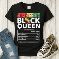 Juneteenth Black Queen Nutritional Facts Women's T-Shirt thumb 3
