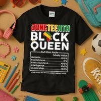 Juneteenth Black Queen Nutritional Facts Kids T-Shirt thumb 3