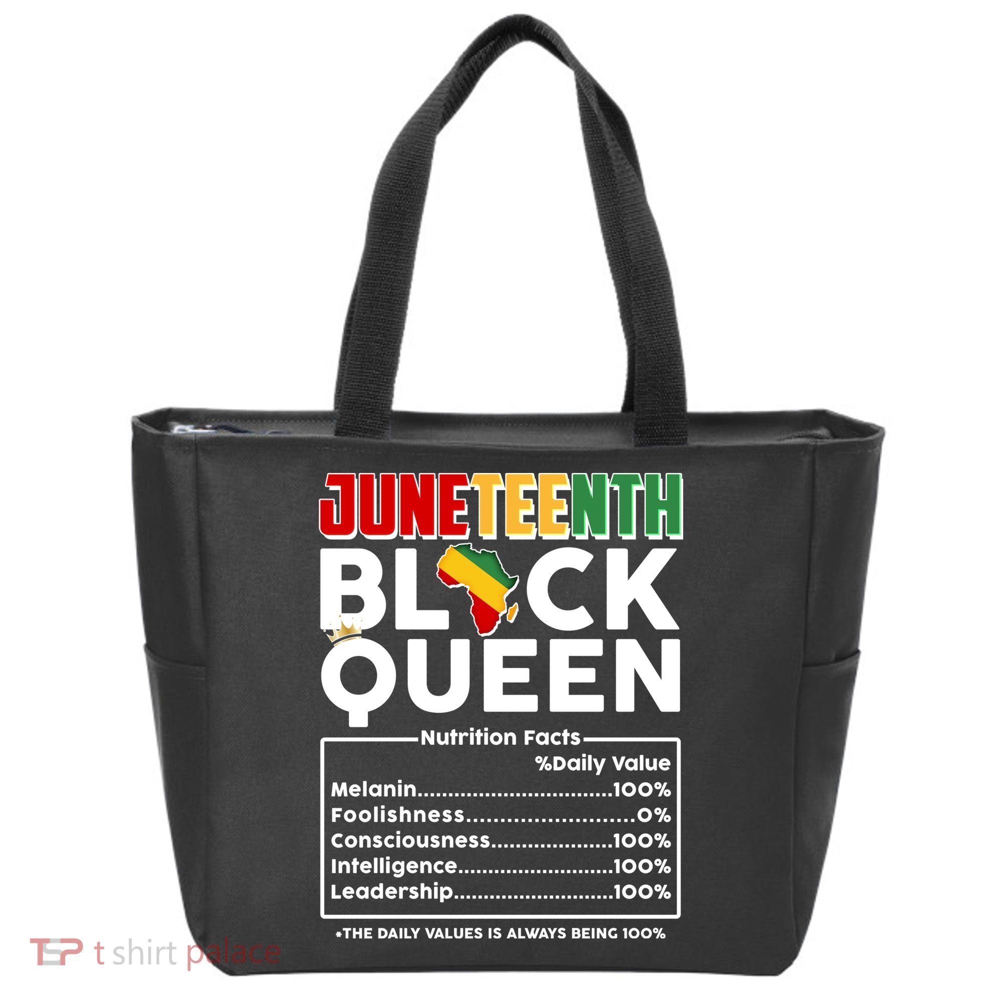 Juneteenth Black Queen Nutritional Facts Tote Bag