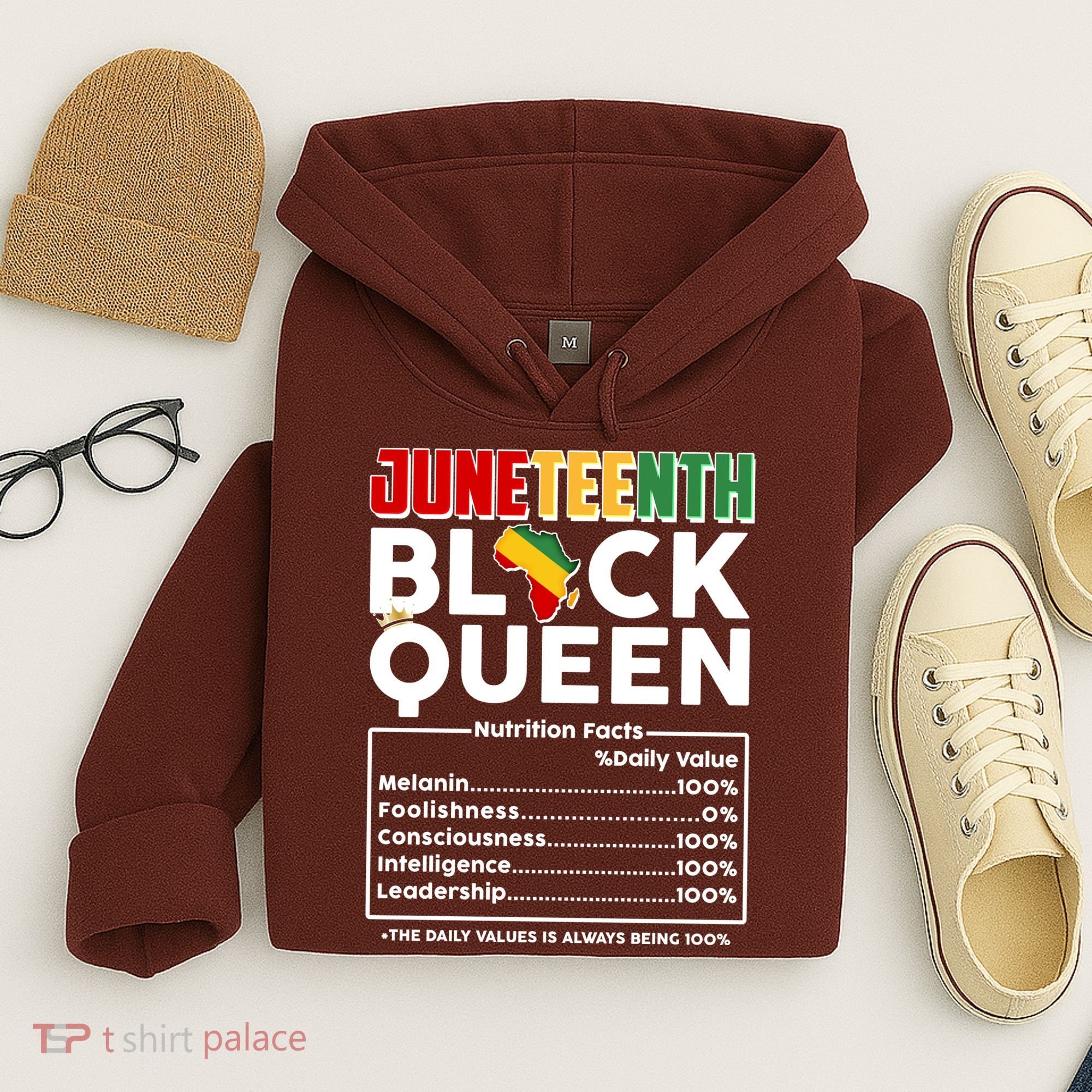 Juneteenth Black Queen Nutritional Facts Hoodie