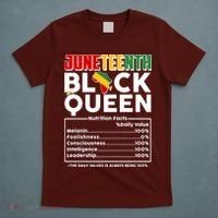 Juneteenth Black Queen Nutritional Facts T-Shirt thumb 5