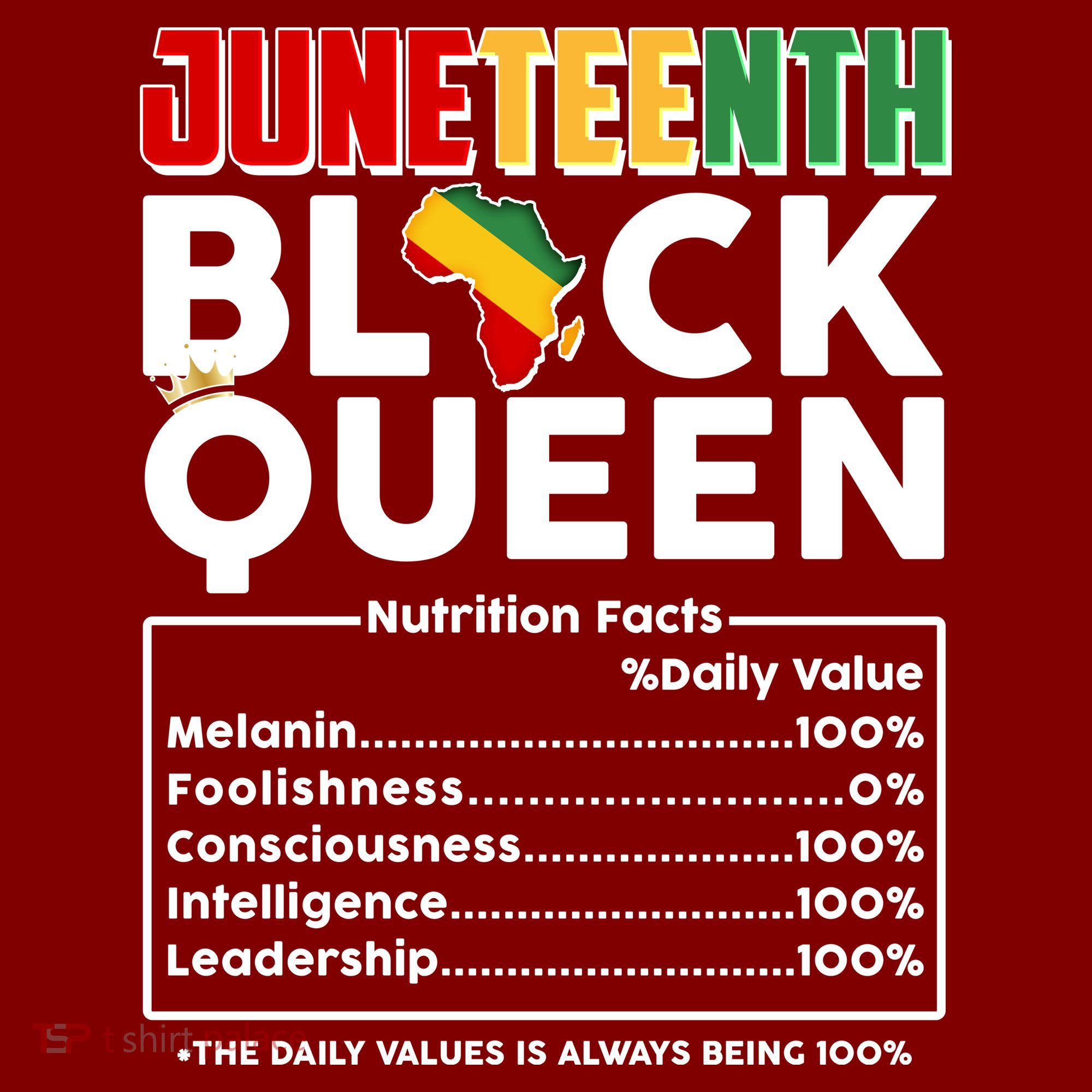 Juneteenth Black Queen Nutritional Facts Mousepad