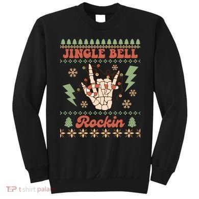 Jingle Bell Rockin Skeleton Hand Ugly Christmas Sweatshirt