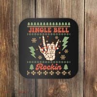 Jingle Bell Rockin Skeleton Hand Ugly Christmas Coaster thumb 0