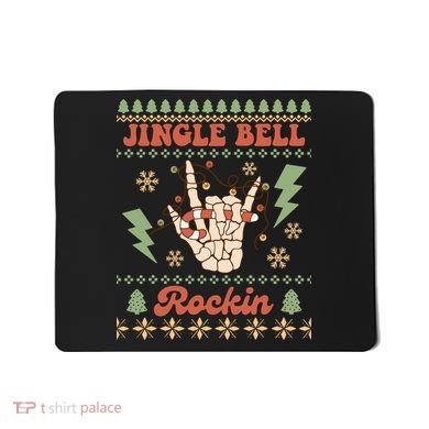 Jingle Bell Rockin Skeleton Hand Ugly Christmas Mousepad