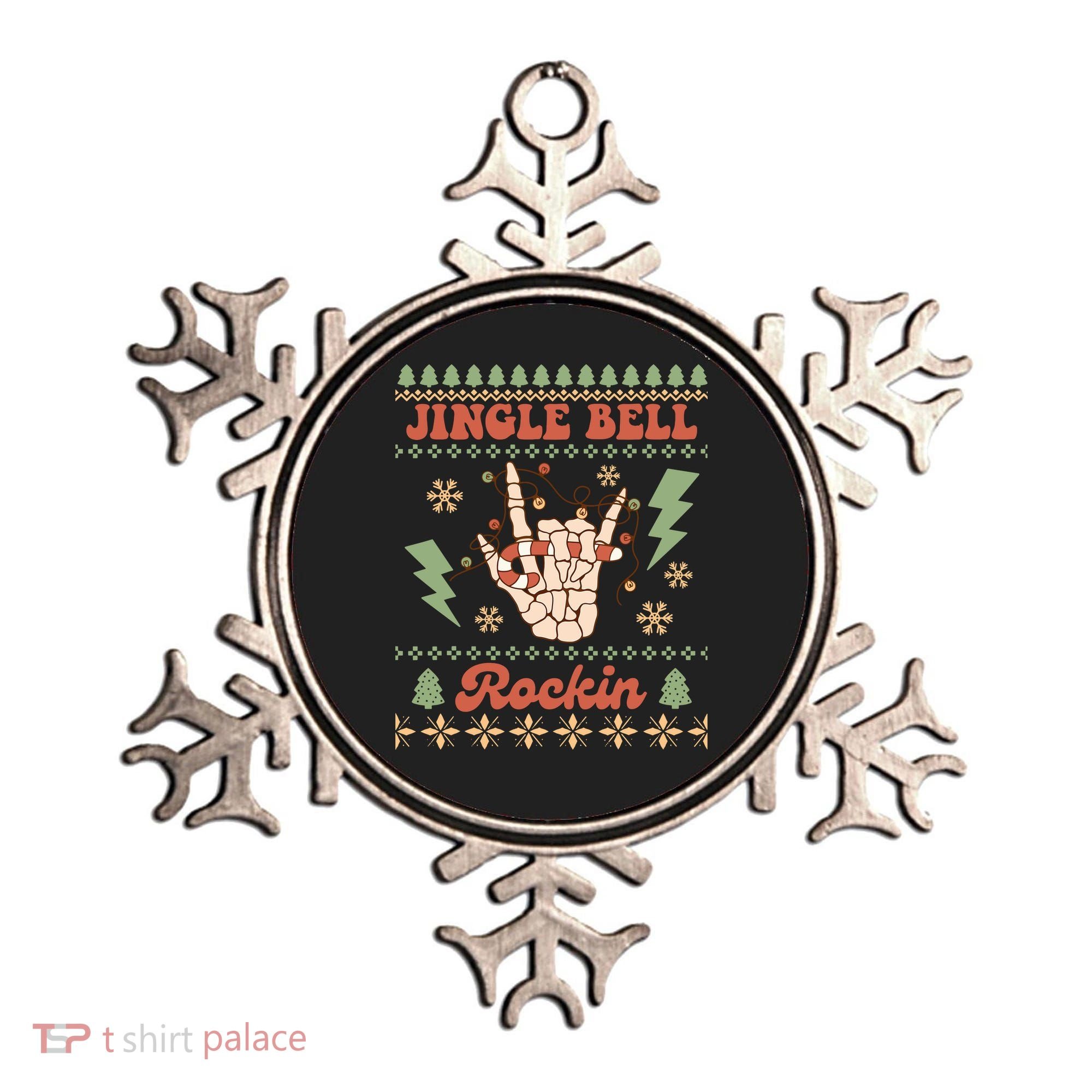 Jingle Bell Rockin Skeleton Hand Ugly Christmas Ornament