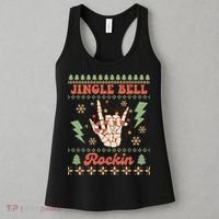 Jingle Bell Rockin Skeleton Hand Ugly Christmas Women's Tank Top thumb 3