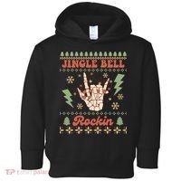 Jingle Bell Rockin Skeleton Hand Ugly Christmas Toddler Hoodie thumb 0