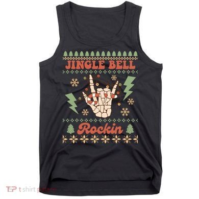 Jingle Bell Rockin Skeleton Hand Ugly Christmas Tank Top
