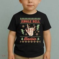 Jingle Bell Rockin Skeleton Hand Ugly Christmas Toddler T-Shirt thumb 2