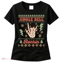 Jingle Bell Rockin Skeleton Hand Ugly Christmas Women's T-Shirt thumb 0