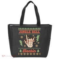 Jingle Bell Rockin Skeleton Hand Ugly Christmas Tote Bag thumb 0