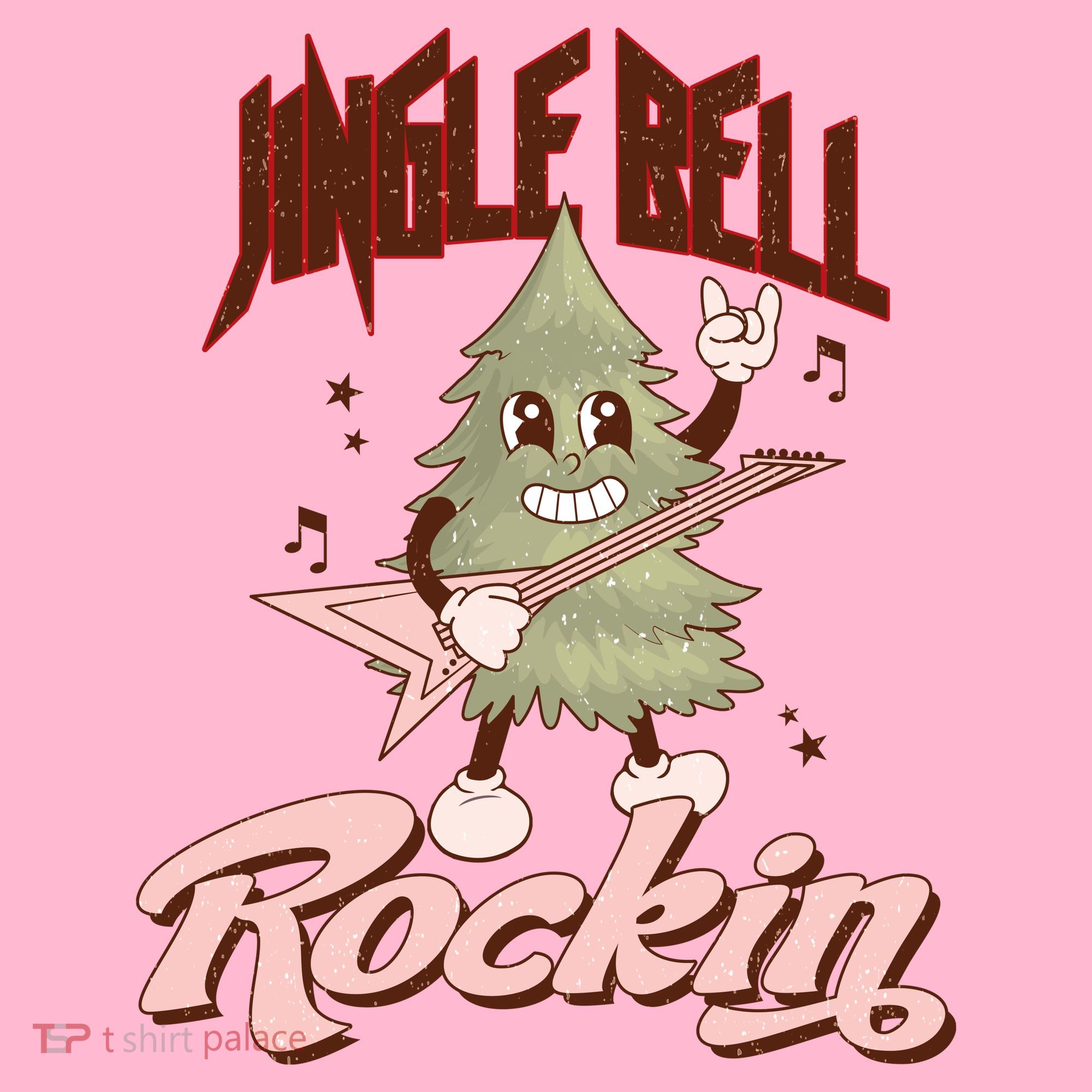 Jingle Bell Rockin Guitar Tree Coaster