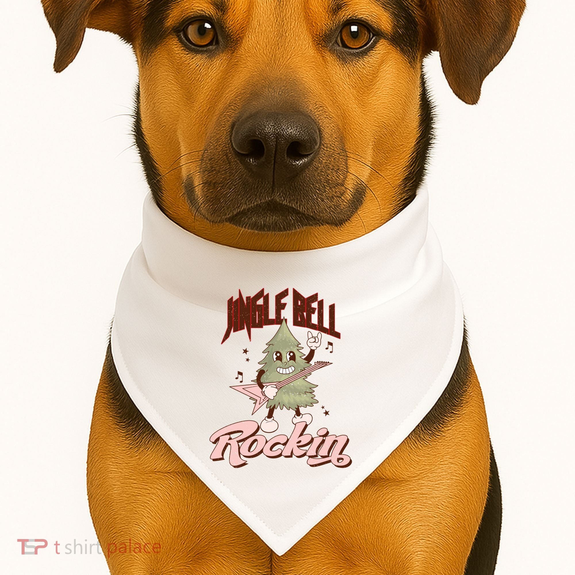 Jingle Bell Rockin Guitar Tree USA-Made Doggie Bandana