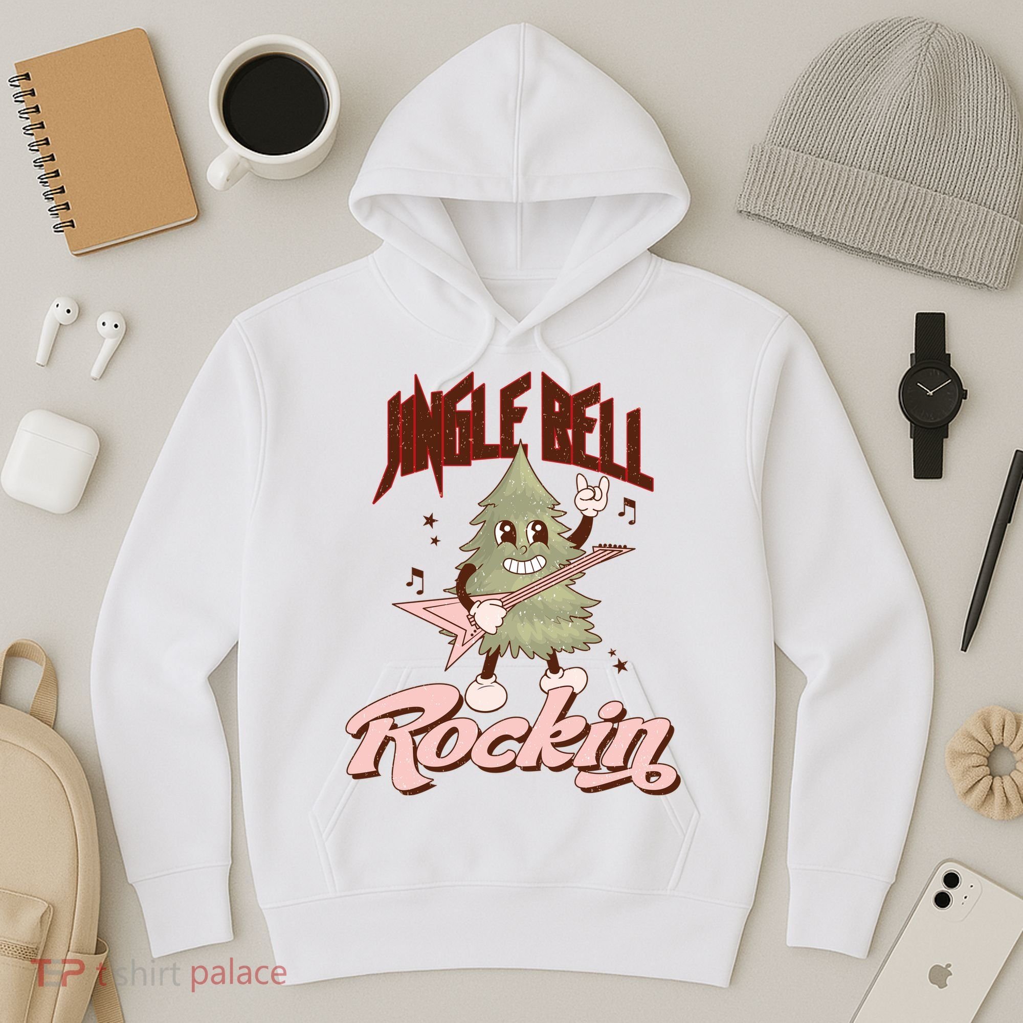Jingle Bell Rockin Guitar Tree Hoodie