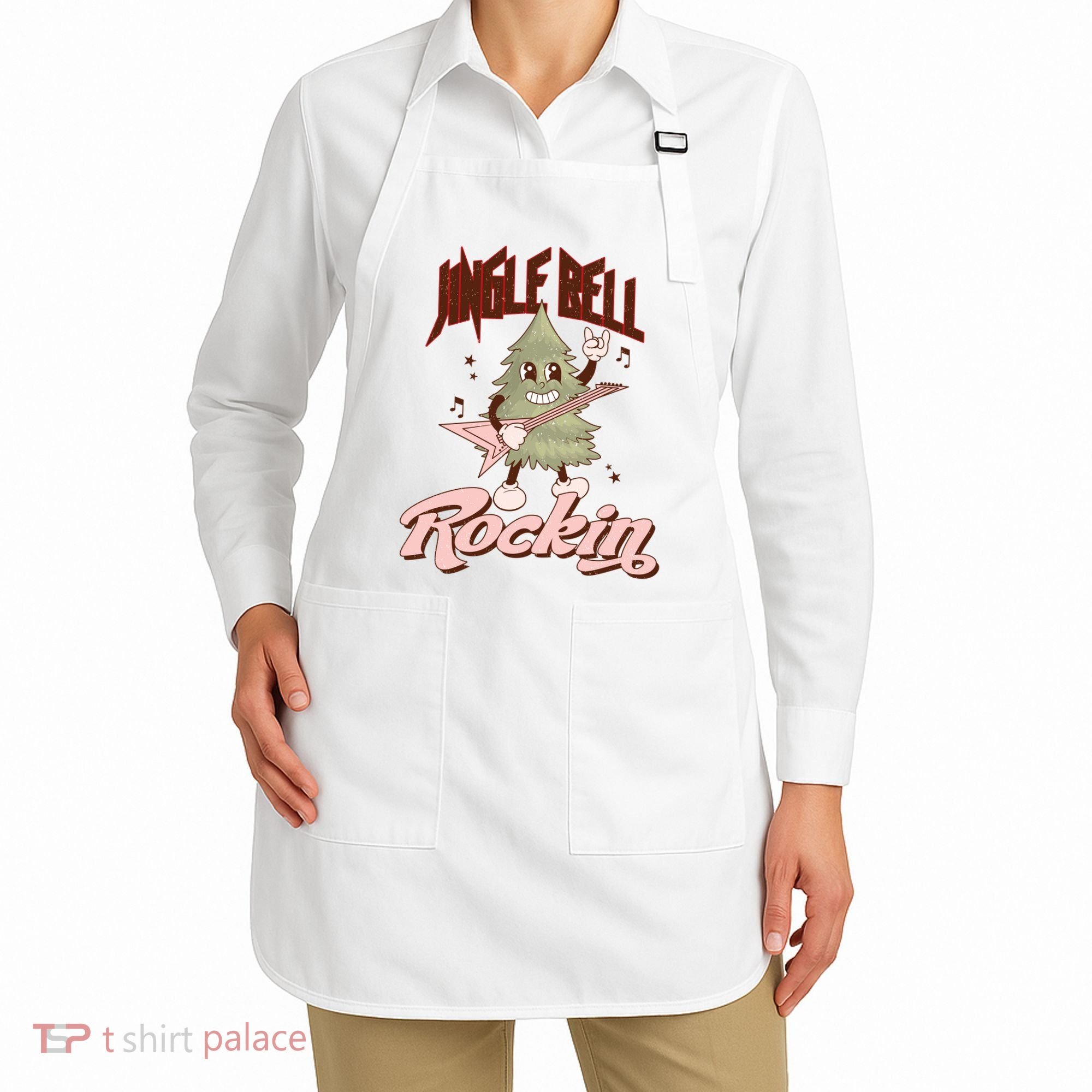 Jingle Bell Rockin Guitar Tree Apron