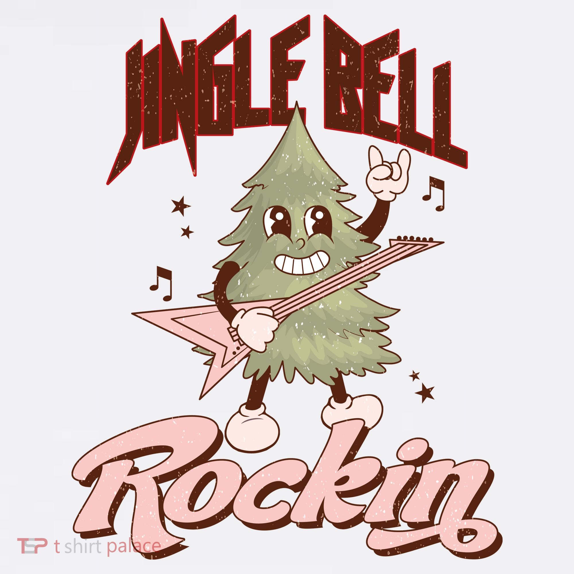 Jingle Bell Rockin Guitar Tree Apron