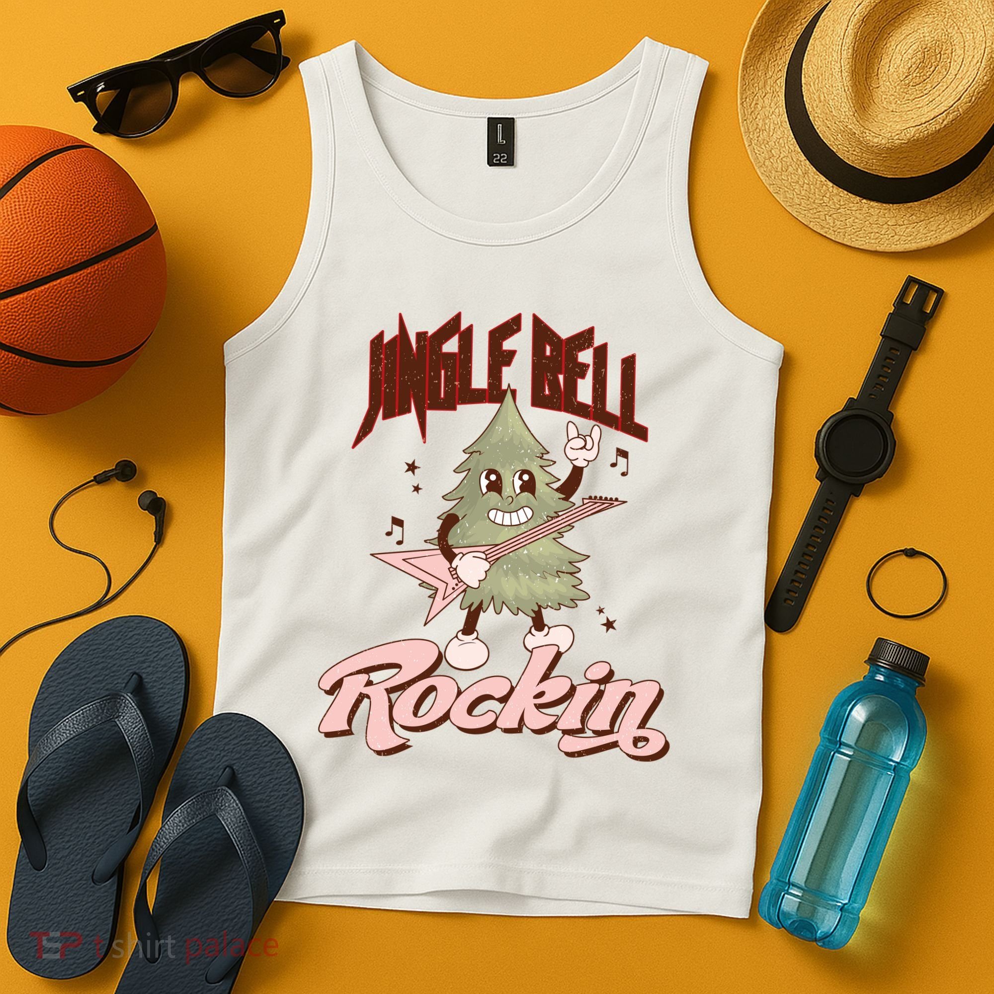 Jingle Bell Rockin Guitar Tree Tank Top