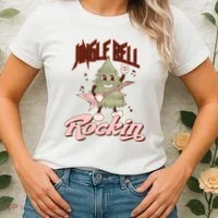 Jingle Bell Rockin Guitar Tree Women's T-Shirt thumb 2