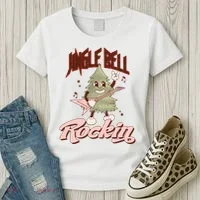 Jingle Bell Rockin Guitar Tree Women's T-Shirt thumb 3