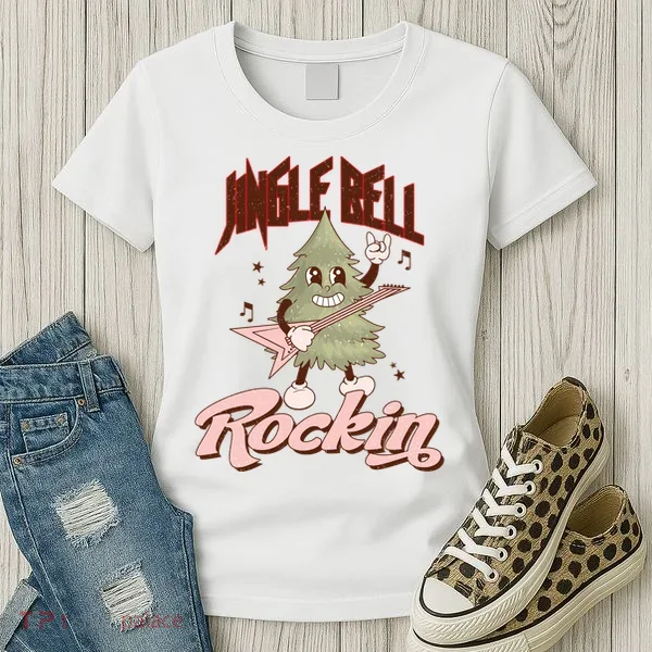 Jingle Bell Rockin Guitar Tree Women's T-Shirt