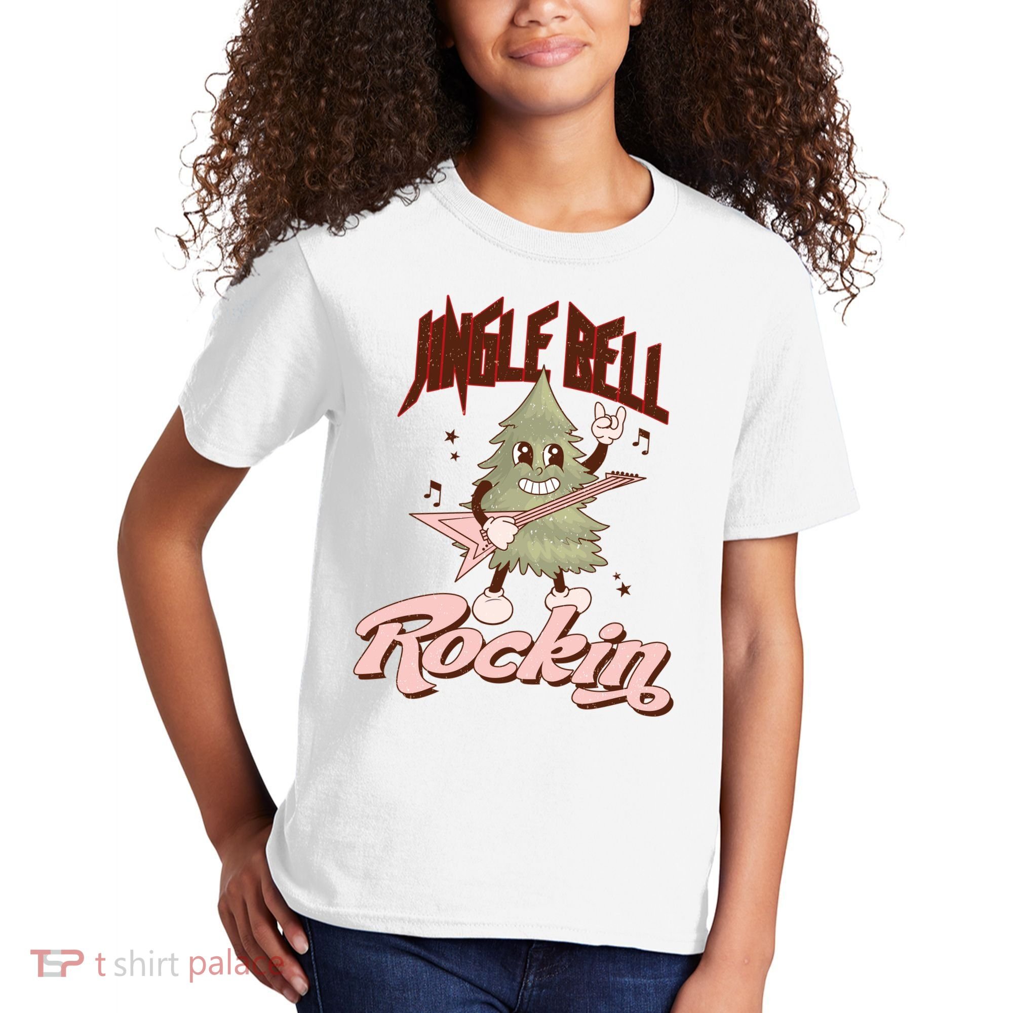 Jingle Bell Rockin Guitar Tree Kids T-Shirt