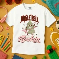 Jingle Bell Rockin Guitar Tree Kids T-Shirt thumb 3