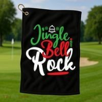 Jingle Bell Rock Christmas Golf Towel thumb 1