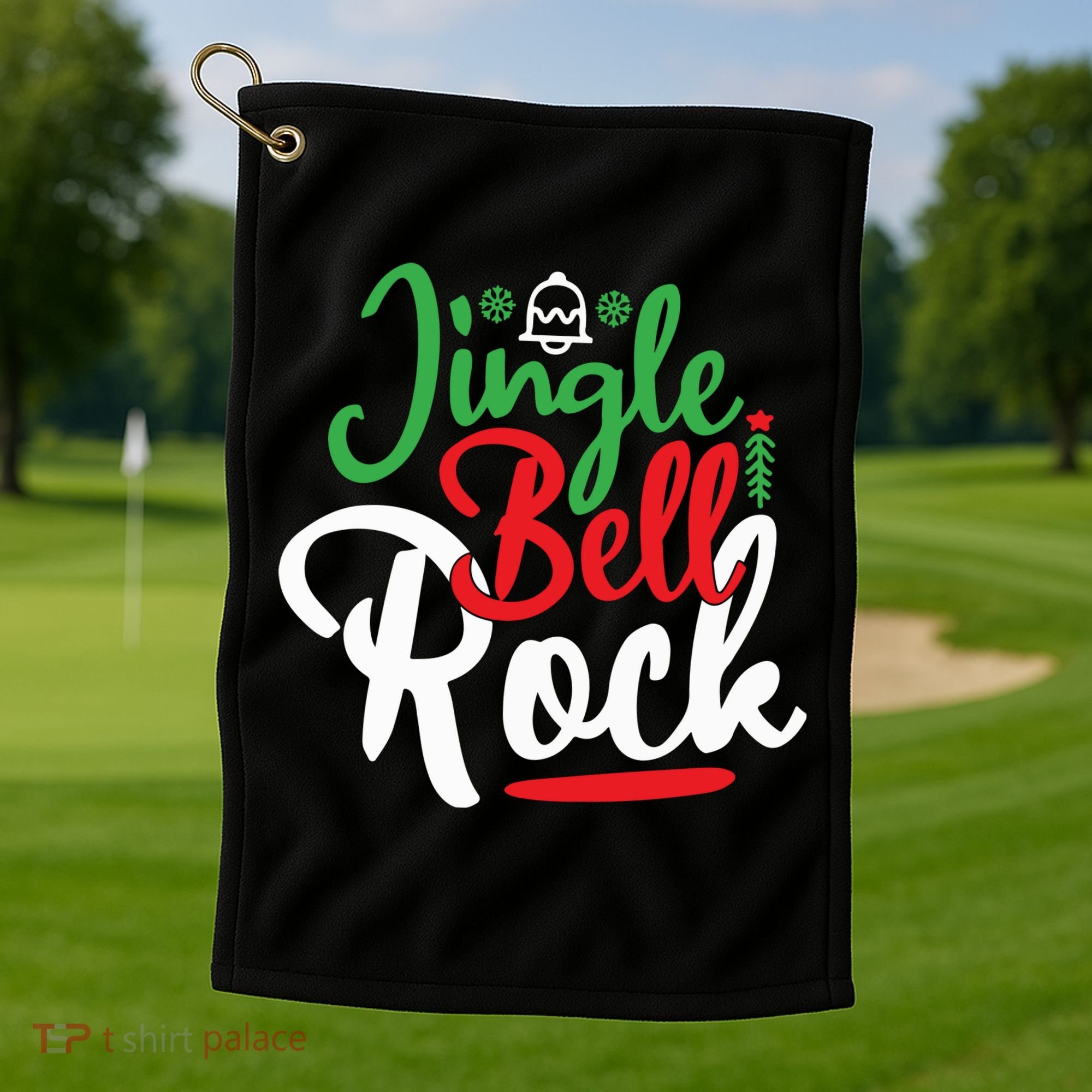 Jingle Bell Rock Christmas Golf Towel
