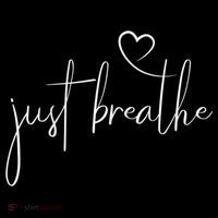 Just Breathe Simple Hand Lettered Calligraphy With A Heart Women's Hoodie thumb 2