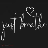 Just Breathe Simple Hand Lettered Calligraphy With A Heart Toddler T-Shirt thumb 4