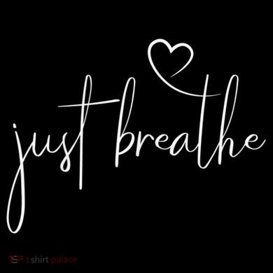 Just Breathe Simple Hand Lettered Calligraphy With A Heart Kids Colorblock Raglan Jersey
