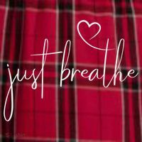 Just Breathe Simple Hand Lettered Calligraphy With A Heart Women's Flannel Plaid Pajama Pants thumb 2