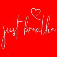 Just Breathe Simple Hand Lettered Calligraphy With A Heart Santa Hat thumb 1