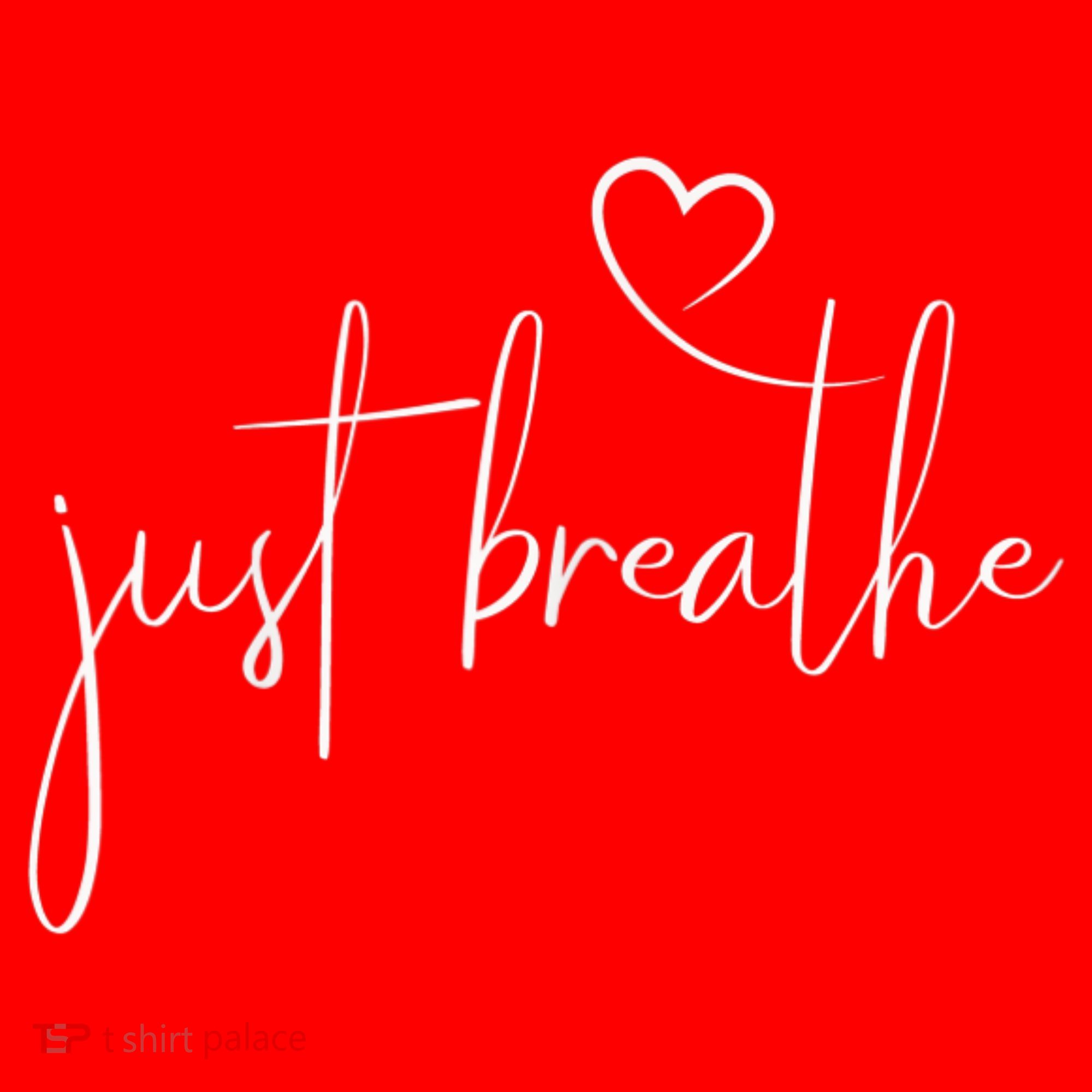 Just Breathe Simple Hand Lettered Calligraphy With A Heart Santa Hat