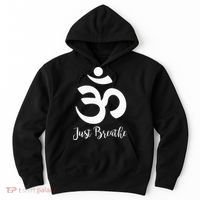 Just Breathe Spiritual Yoga Symbol Namaste Hoodie thumb 0