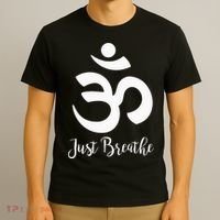 Just Breathe Spiritual Yoga Symbol Namaste T-Shirt thumb 3