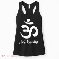 Just Breathe Spiritual Yoga Symbol Namaste Women's Tank Top thumb 0