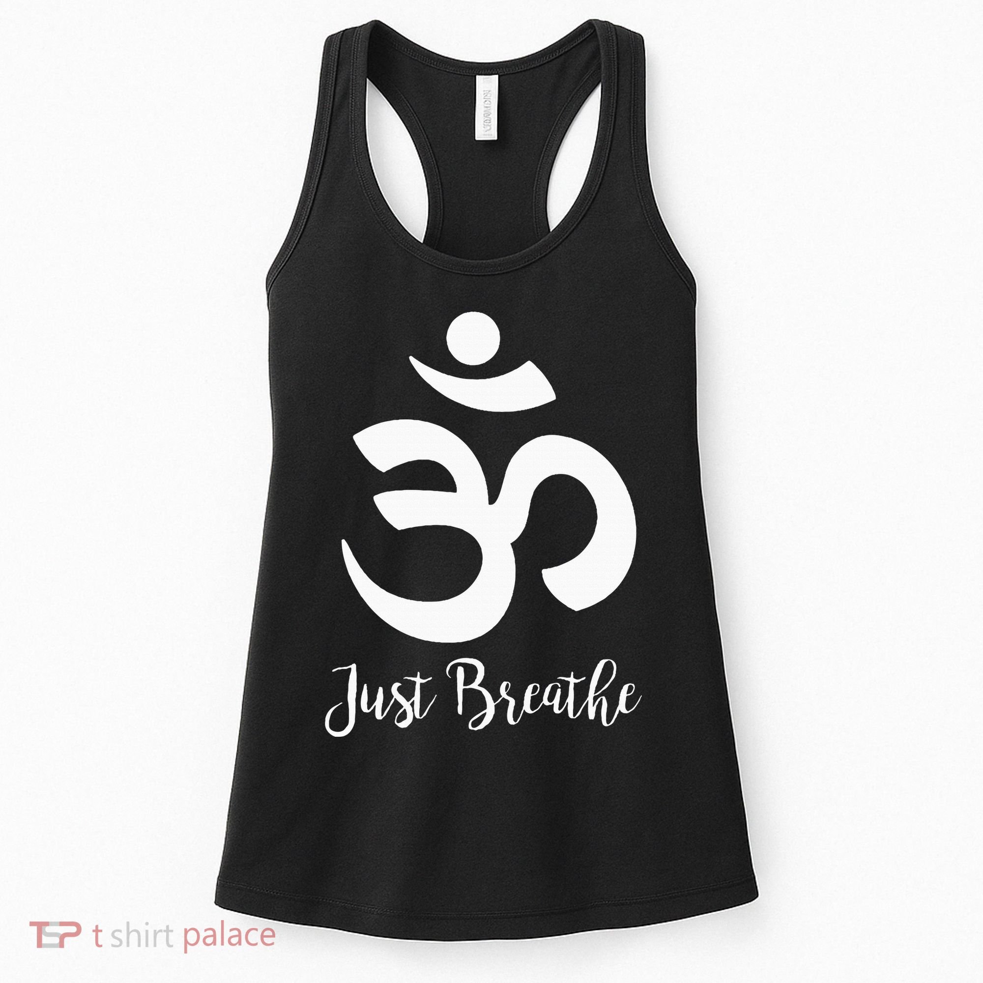 Just Breathe Spiritual Yoga Symbol Namaste Women's Tank Top