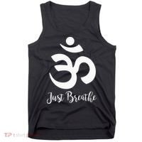 Just Breathe Spiritual Yoga Symbol Namaste Tank Top thumb 0