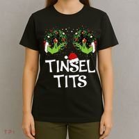 Jingle Balls Tinsel Tits Couples Christmas Matching Couple T-Shirt thumb 4