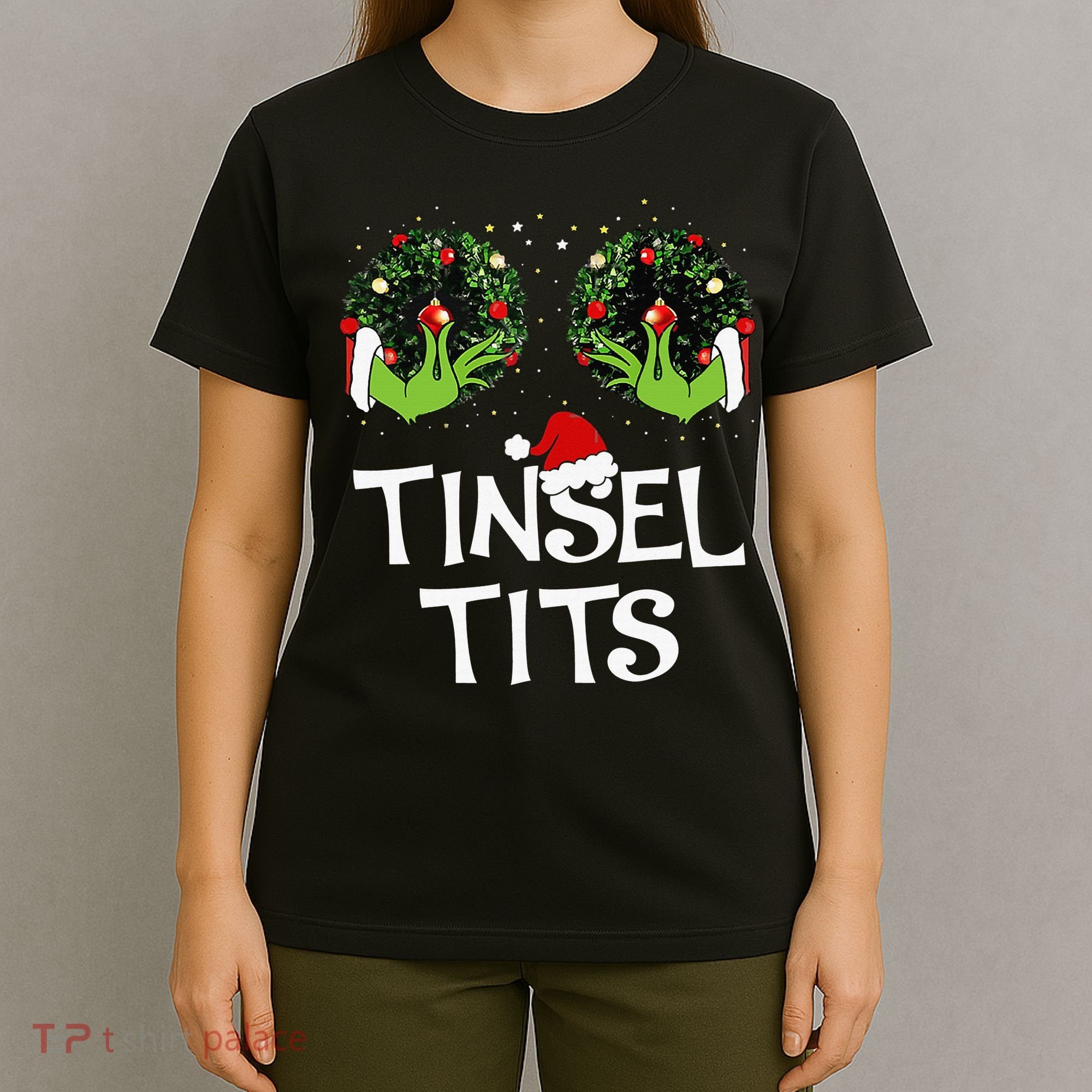 Jingle Balls Tinsel Tits Couples Christmas Matching Couple T-Shirt