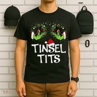 Jingle Balls Tinsel Tits Couples Christmas Matching Couple T-Shirt thumb 6
